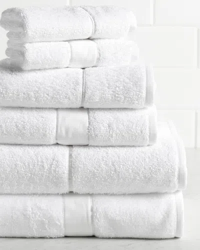 Montague & Capulet Single Line Embroidered Towel Set In White