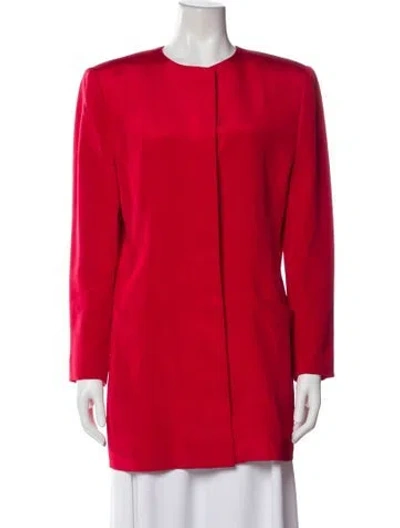 Pre-owned Montaldo's Silk Coat In Red
