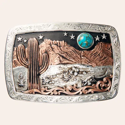 Montana Silversmith Attitude Copper & Silver Desert Belt Buckle In Multi