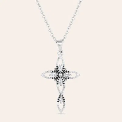 Montana Silversmith Silver With Crystals Star Of Wonder Cross Necklace