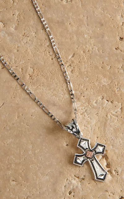 Montana Silversmiths Antiqued Silver With Copper Cross Necklace