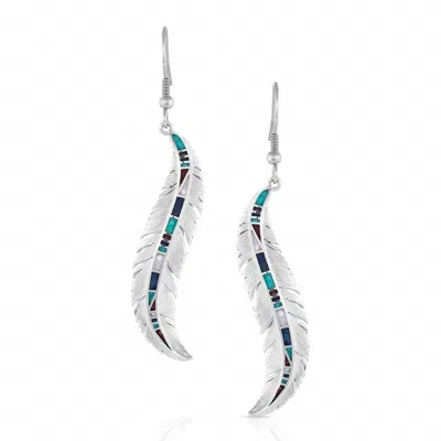 Montana Silversmiths Breaking Trail Feather Earrings In Silver