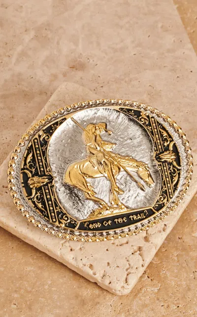 Montana Silversmiths End Of The Trail Tone On Tone Brass Belt Buckle