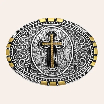 Montana Silversmiths Established Faith Silver & Gold Belt Buckle In Metallic