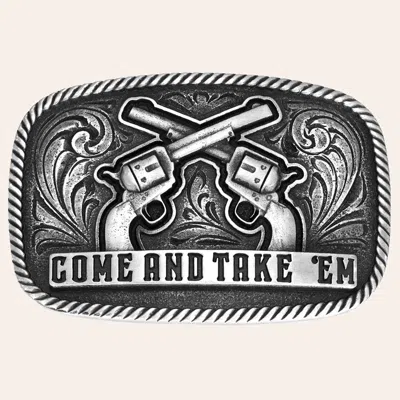 Montana Silversmiths Frontier Spirit Silver Revolver Belt Buckle