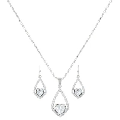 Montana Silversmiths Hearts On A Swing Jewelry Set In Silver