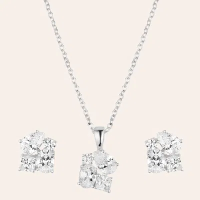 Montana Silversmiths Hitch N Post Silver Cluster Jewelry Set In Pink