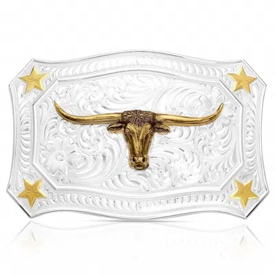 Montana Silversmiths Lone Star Legacy Buckle With Longhorn In Silver