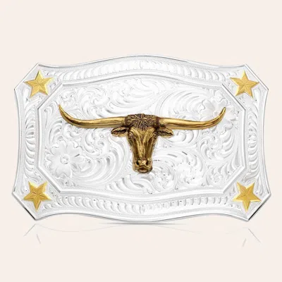 Montana Silversmiths Lonestar Legacy Silver & Gold Longhorn Belt Buckle In Metallic