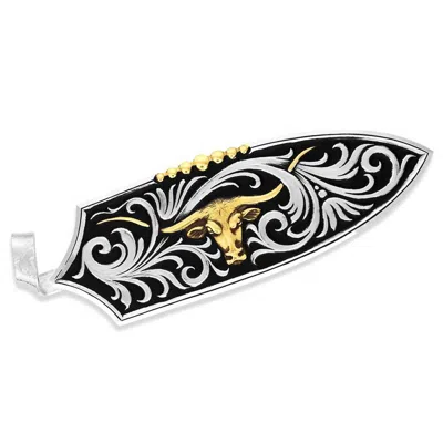 Montana Silversmiths Longhorn Cattle Drive Hat Feather In Silver