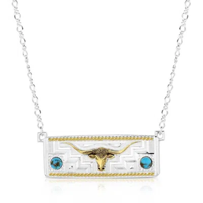 Montana Silversmiths Longhorn Trails Necklace In Silver And Gold In Multi