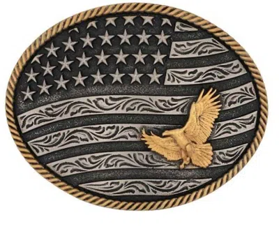Montana Silversmiths Men's Freedom Majesty Attitude Belt Buckle In Steel/brass In Multi