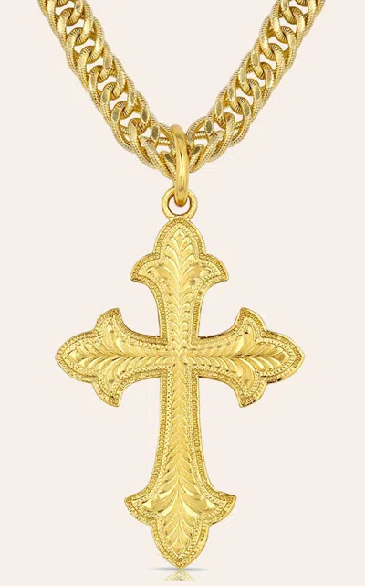Montana Silversmiths Men's Gold Harvest Moon Cross Necklace