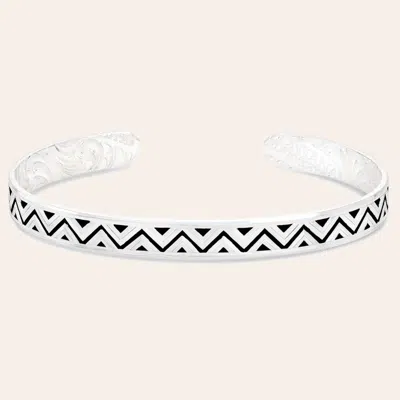 Montana Silversmiths Men's Silver Four Winds Cuff Bracelet In White