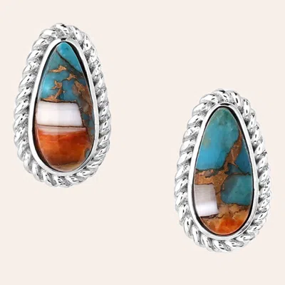 Montana Silversmiths Mountain Glacier Treasures Teardrop Stud Earrings In Multi
