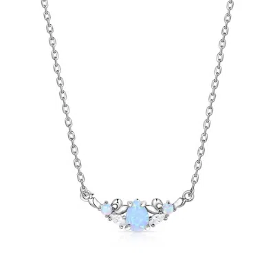 Montana Silversmiths Refined Grace Opal Crystal Necklace In Silver In Blue