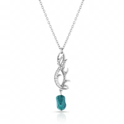 Montana Silversmiths Rooted In Stone Silver Antler Necklace