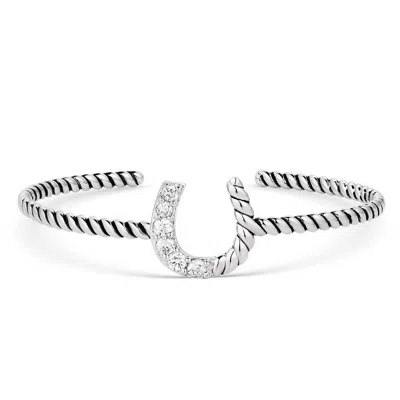 Montana Silversmiths Roping Luck Cuff Bracelet In Silver