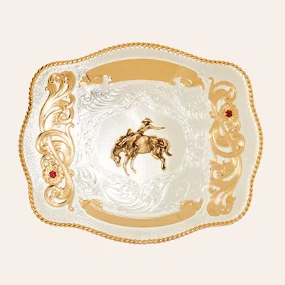 Montana Silversmiths Sanders Silver & Gold Bareback Bronc Rider Trophy Buckle