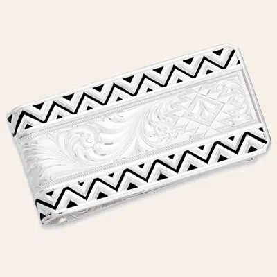 Montana Silversmiths Silver & Black Four Winds Money Clip
