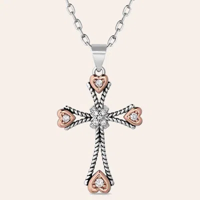 Montana Silversmiths Silver & Copper Cross Necklace In Metallic