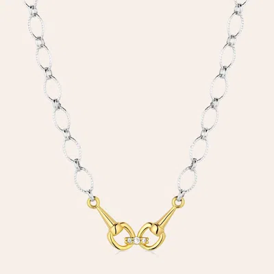 Montana Silversmiths Silver & Gold Enjoy The Ride Necklace In Neutral