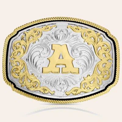 Montana Silversmiths Silver & Gold Western "a" Initial Belt Buckle