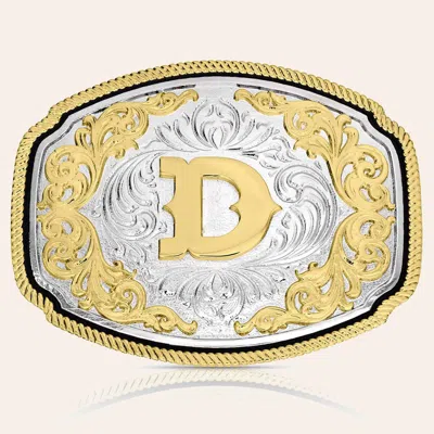 Montana Silversmiths Silver & Gold Western "d" Initial Belt Buckle