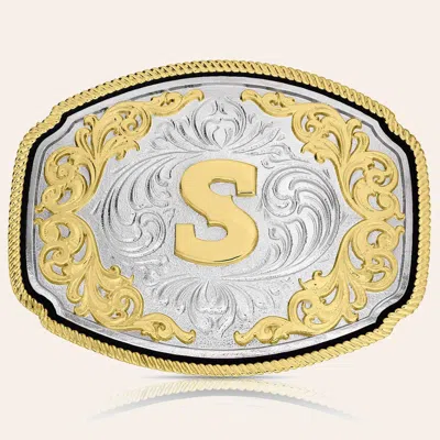 Montana Silversmiths Silver & Gold Western "s" Initial Belt Buckle