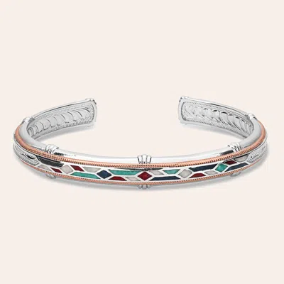 Montana Silversmiths Silver & Rose Gold Mosaic Cuff Bracelet