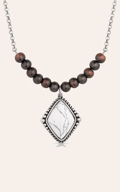 Montana Silversmiths Silver & Stone Blank Slate Necklace In Metallic