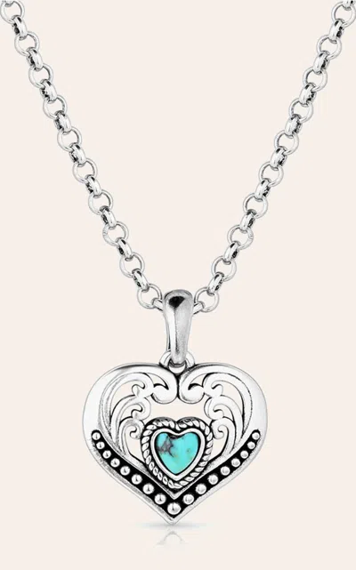 Montana Silversmiths Silver & Turquoise Fierce Hearts Necklace