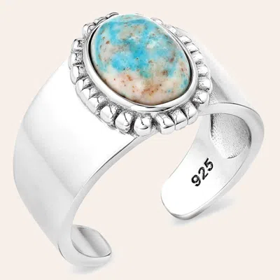 Montana Silversmiths Silver & Turquoise Stone Ring In Metallic
