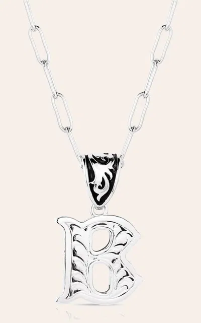 Montana Silversmiths Silver "b" Western Initial Necklace