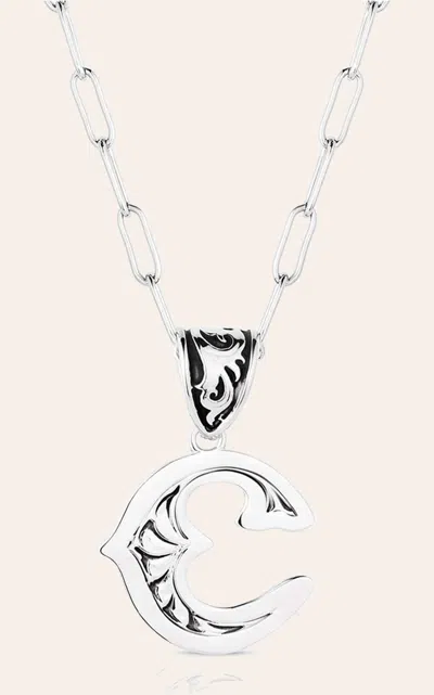 Montana Silversmiths Silver "c" Western Initial Necklace