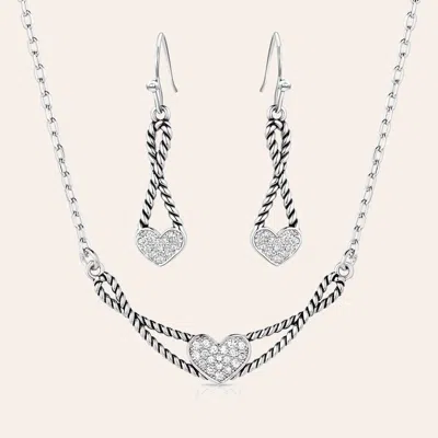 Montana Silversmiths Silver Infinite Embrace Jewelry Set In Metallic