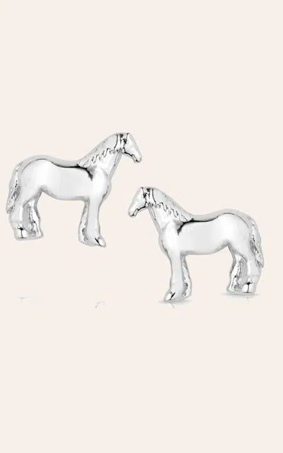 Montana Silversmiths Silver Quarter Horse Earrings In Metallic