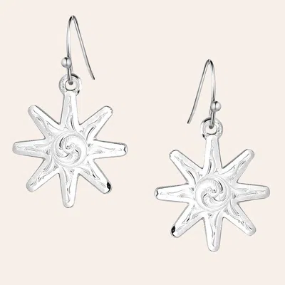 Montana Silversmiths Silver Spur Rowel Earrings In Metallic