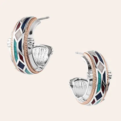 Montana Silversmiths Silver Western Mosaic Hoop Earrings
