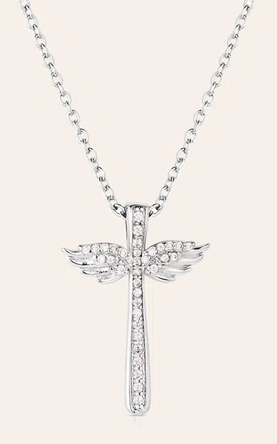 Montana Silversmiths Silver Wings Of Faith Cross Necklace