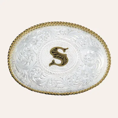 Montana Silversmiths Silver With Gold "s" Oval Belt Buckle In Neutral