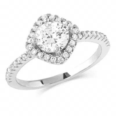 Montana Silversmiths Squarely Perfect Haloed Ring In Silver