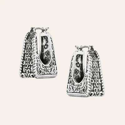 Montana Silversmiths Stirrup Hoop Silver Brass Earrings In Metallic