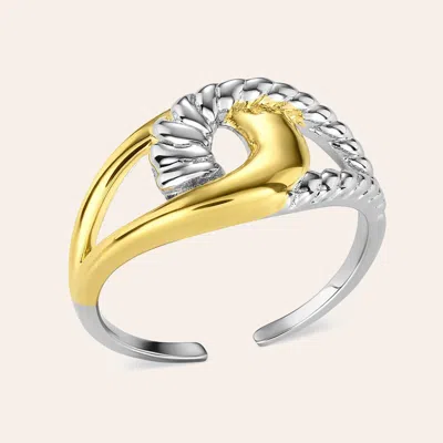 Montana Silversmiths Tangled Horizons Mixed Metal Adjustable Ring In Metallic