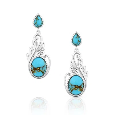 Montana Silversmiths Turquoise Breeze Earrings In Silver