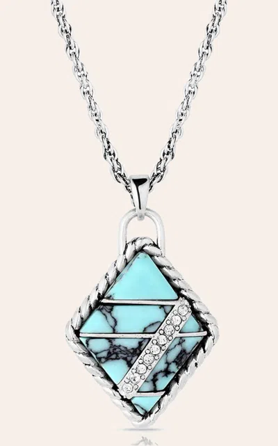 Montana Silversmiths Turquoise High Noon Cobblestone Necklace In Blue