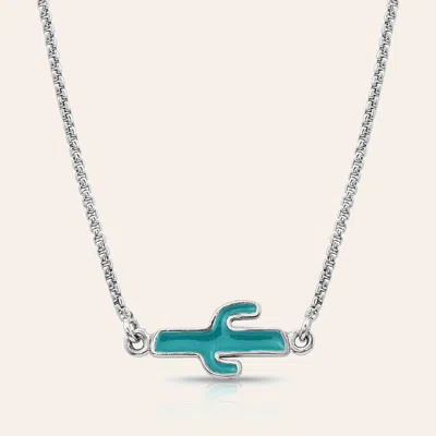 Montana Silversmiths Two Sides To Every Cactus Necklace In Blue