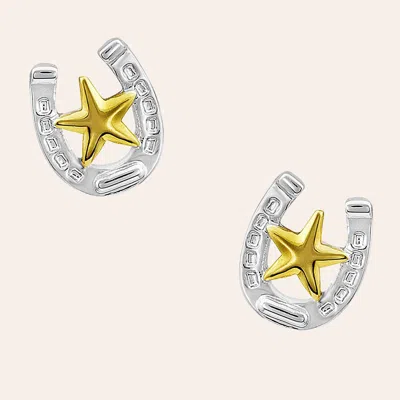 Montana Silversmiths Two-toned Small Horseshoe Earring