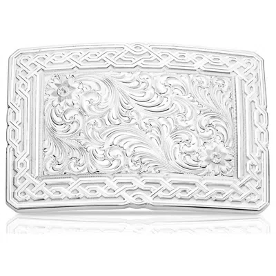 Montana Silversmiths Unyielding Grit Custom Buckle Belt In Silver