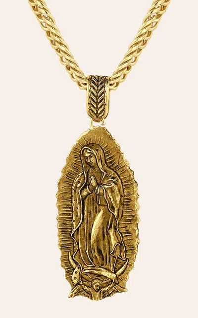 Montana Silversmiths Vaquero Men's Antiqued Gold Our Lady Of Guadalupe Necklace